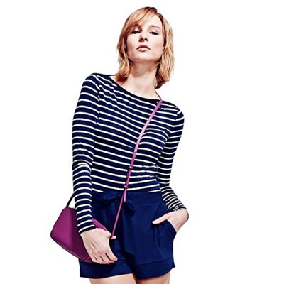 Navy/White striped boatneck with Cool Fresh